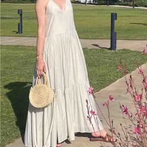 Massimo Dutti Cream Maxi Dress